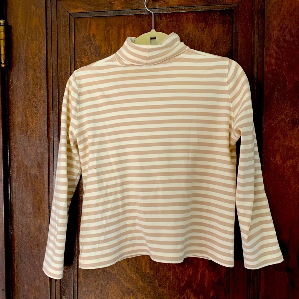 Ivory/Tan striped turtleneck